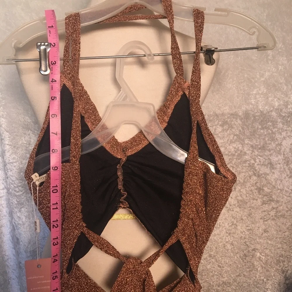 Miss Lola Cut Out Sparkly Jumper flared bottom size Small